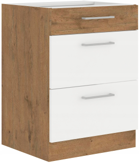Kuchynská skrinka - Kabinet Vigo 60 Dow White Gloss Lancelot 3Szuflady