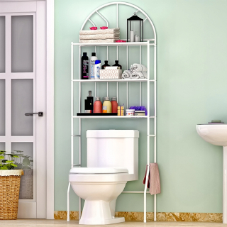 Skrinka do kúpeľne - WC skrinka Kúpeľňa Biela podlahová stojan