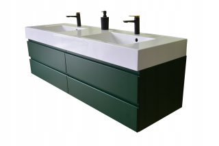 Skrinka do kúpeľne - Zelená skrinka na fľašu Rat 120 cm + Washbasin