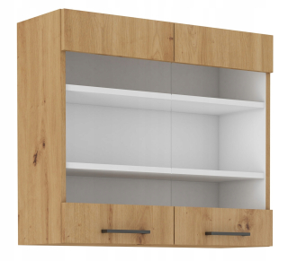 Kuchynská skrinka - Kabinet horného skla 80 cm dubový remeselník moderný