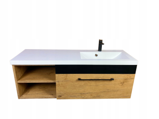 Skrinka do kúpeľne - Lanzelot 120 cm kúpeľňa + pravý umývadlo