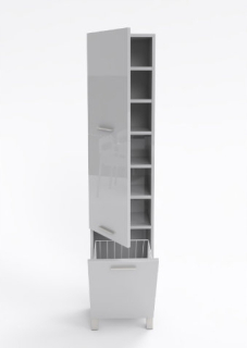 Skrinka do kúpeľne - Kúpeľňa SW6 40 cm všetok biely lesk