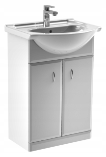 Skrinka do kúpeľne - Kúpeľňová skrinka pod umývadlo 57 cm 50 cm biela