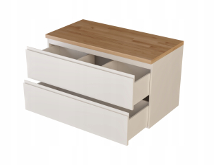 Kúpeľňové zostava nábytku - Kúpeľňa s dreveným top 90 mdf dubom