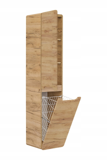 Skrinka do kúpeľne - Kúpeľňa s košom pre práčovňu Aruba 804 Oak