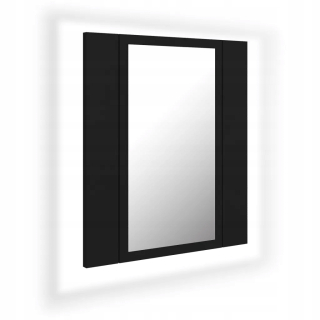 Skrinka do kúpeľne - Kúpeľňa so zrkadlom a LED, čierna, 40x12x4