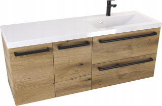 Skrinka do kúpeľne - Kúpeľňa s kabinetom s 120 cm umývadlo - drevo