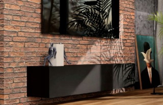 Skrinka pod TV - RTV Loft Cabinet 140 Black Mat
