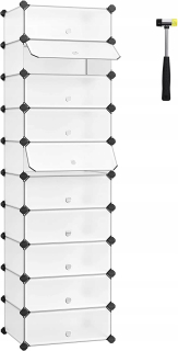 Botník do predsiene - SongMics Shoe Cabinet 30 x 173 x 17 cm čierna