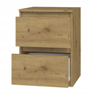 Nočný stolík - Nočná kabinet 2 zásuvky 30x30 cm - remeselný dub