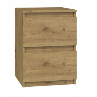 Nočný stolík - Nočná kabinet 2 zásuvky 2 dubové remeselníky