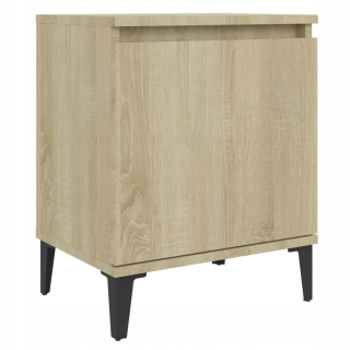 Nočný stolík - Nočná skrinka s kovovými nohami, Sonoma Oak, 40x