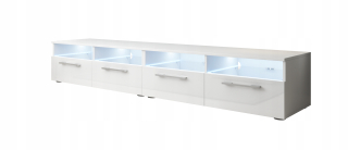 Skrinka pod TV - Kabinet pod RTV Bonn 200 cm biely glos