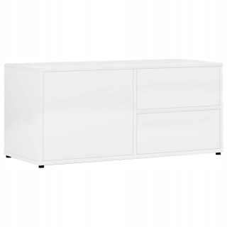 Skrinka pod TV - Televízna skrinka, biela, vysoká lesk, 80x34x36 cm,