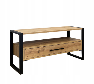 Skrinka pod TV - Moderný stolík RTV skrinka 120 cm čierna rohož
