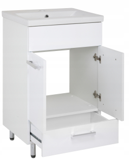 Skrinka do kúpeľne - Lupo White Stocket Skrint so 60 cm umývadlom