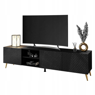 Skrinka pod TV - Kabinet RTV STARD Georgia Black Gloss Gold Nohy