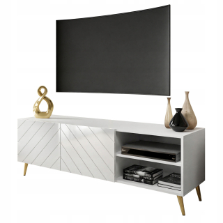 Skrinka pod TV - Skrinka RTV TABLE Virginia White Gloss Gold Nohy