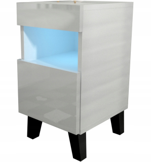 Nočný stolík - Skrinka na nočnú stolovú zásuvku lesk 30 cm LED