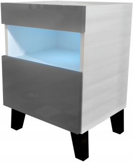 Nočný stolík - Skrinka antracitu 40 cm LED lôžkový stolík