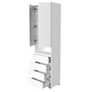 Komoda do študenskej izby - Supra Vini High Wardrobe Cabinet 60x36x202d1-BIA