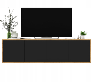 Skrinka pod TV - Tokke - šatník so 160 x 225 cm krajčírmi lamellas