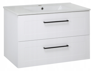 Skrinka do kúpeľne - Stella White visiaci skrinka 80 cm s umývadlom