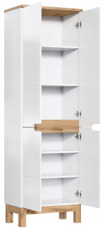 Skrinka do kúpeľne - Wysoka Bali Biela skrinka/dub šírka 60 cm