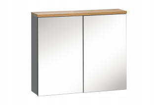 Skrinka do kúpeľne - Skrinka so zrkadlom 80 cm bali sivou farbou