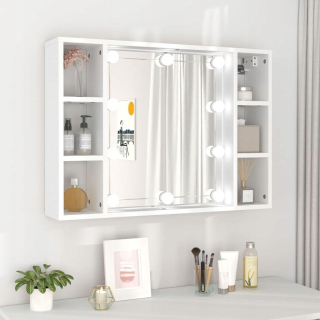 Toaletný stolík - Vidaxl White toaletný tabuľka 76 x 55 x 15 cm podsvietenia