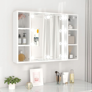 Toaletný stolík - Vidaxl Poceeter White Gloss 76 x 55 x 15 cm podsvietenia