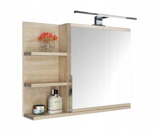 Skrinka do kúpeľne - Skrinka s LED Sonoma Mirror Kúpeľňa, L, L