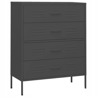 Šatníková skriňa do študenskej izby - Kabinet s zásuvkami, antracit, 80x35x101,5 cm,