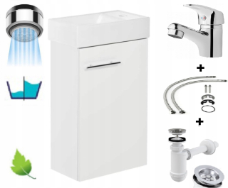 Skrinka do kúpeľne - Skrinka so 40 malými + sifónom + faucet