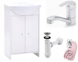 Skrinka do kúpeľne - Skrinka s umývadlom 50 otočná batéria zadarmo