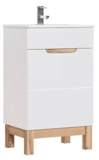 Skrinka do kúpeľne - Skrinka s umývadlom 50 cm biely 824 biely lesk