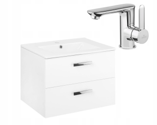 Kúpeľňové zostava nábytku - Skrinka s čiernou rukoväťou metra D40 Washbasin