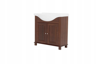 Skrinka do kúpeľne - Skrinka s umývadlom 85 cm retro 865 hnedé drevo