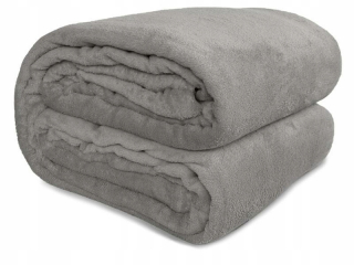 Prikrývka, prehozy na posteľ - Šedá prikrývka mikrovlákna 200x220 Hrubé teplo