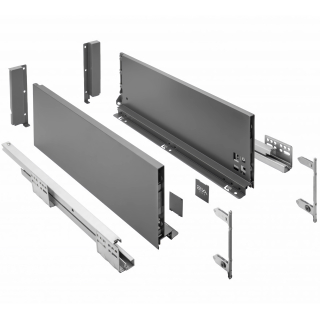 Kuchynské zasuvky - Axis Pro Push zásuvka na otvorenie antracitu L350 H167