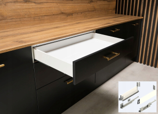 Kuchynské zasuvky - Zásuvka Hafele Matrix s Slim Low 500 biela