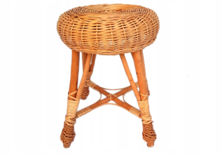 Stolík, taburetka - Prútená stolička, kuchynská stolička - výška 45 cm