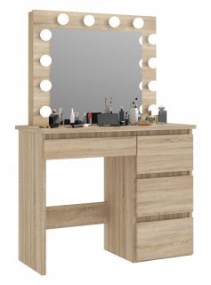 Toaletné stolíky - Beta 12 LED Sonoma zrkadlové zrkadlové make -up make -up
