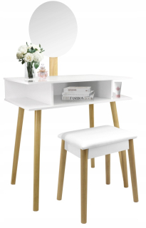 Toaletný stolík - Funfit Biela šatne 75 x 147 x 40 cm stolička vrátane