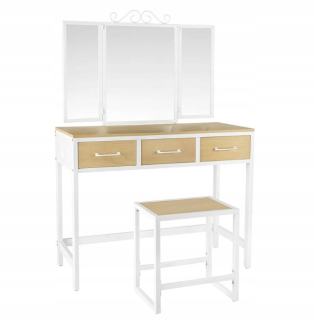 Toaletný stolík - Sonoro -White šatňa Matt 90 x 137,5 x 40 cm stolica vrátane