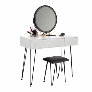 Toaletný stolík - Eurostyle Eurostyle White Mat 75 x 138 x 40 cm stolica vrátane