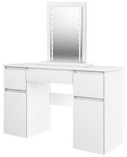 Toaletný stolík - Toaletný stolík Anedo White Mat 122 x 141,8 x 45 cm podsvietenia