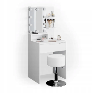 Toaletný stolík - Vicco Whitce Mat Tokco 60 x 143 x 48 cm podsvietenia, vrátane stolice
