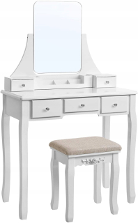 Toaletný stolík - SongMics White Mat 80 x 137,5 x 40 cm stolica