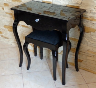 Toaletný stolík - Toaletný stolík ATB čierny lesk 80 x 75 x 38 cm